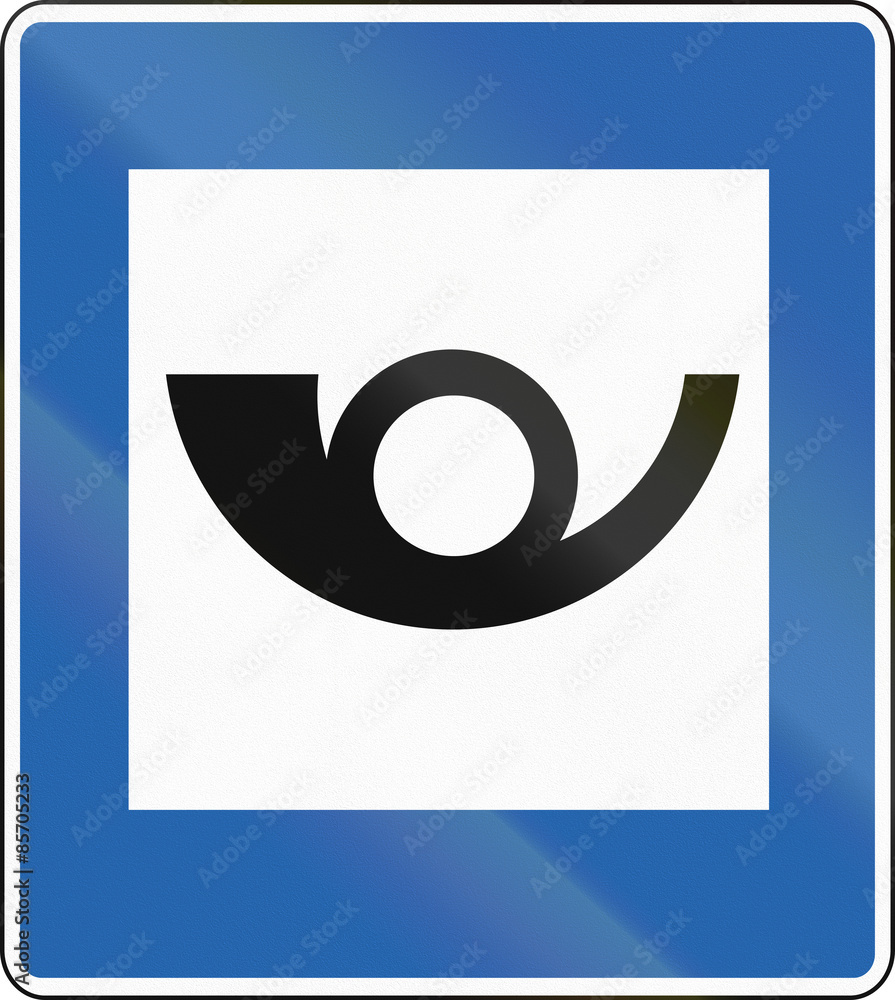 Icelandic service road sign - Post Office Icelandic service road sign - Post Office