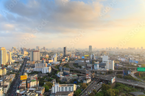 Bangkok Expressway and Highway top view  Thailand