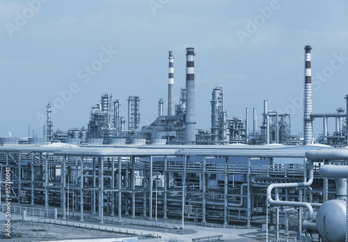 Wallpaper Mural gas processing factory. landscape with gas and oil industry Torontodigital.ca