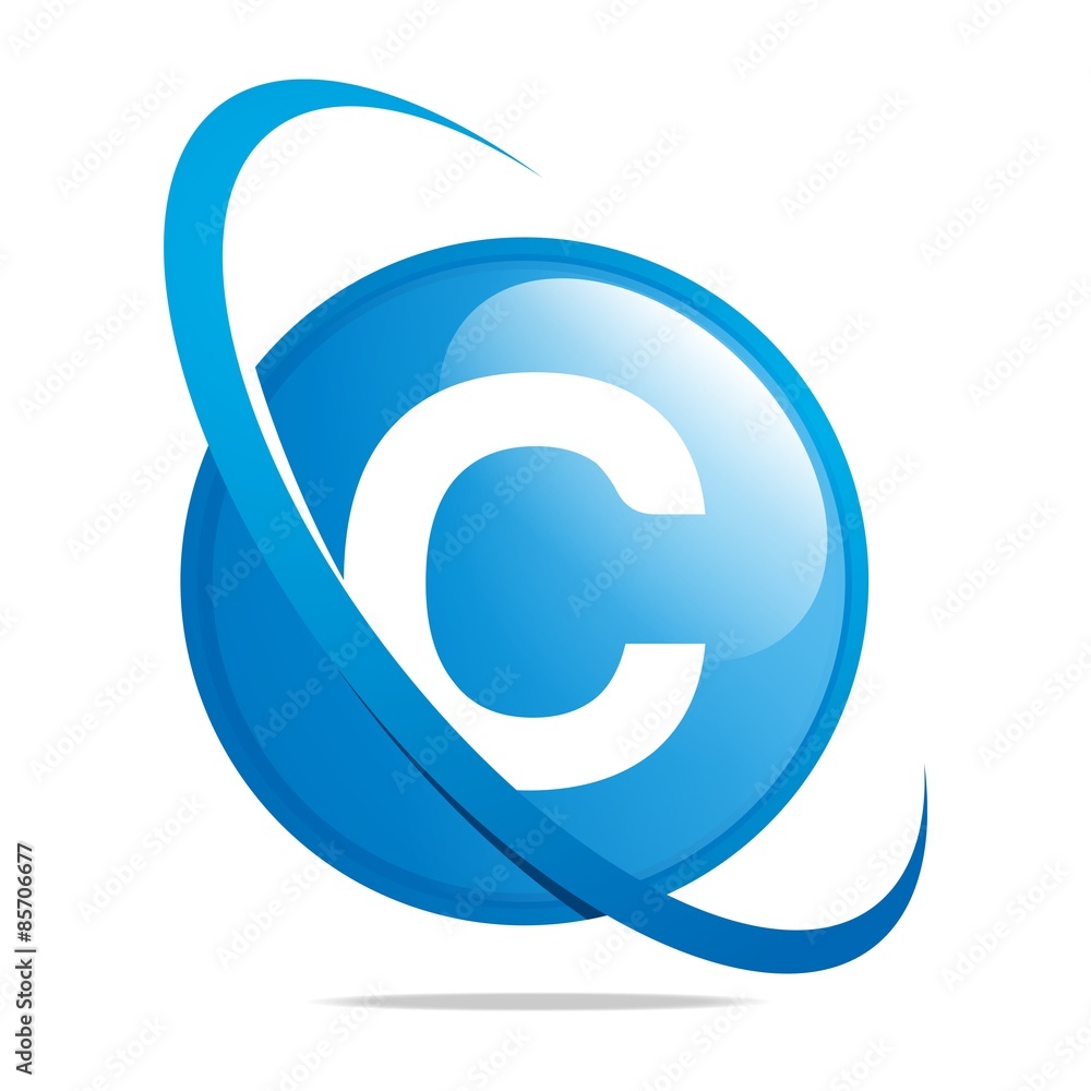 Logo globe letter C blue abstract vector Stock Vector | Adobe Stock