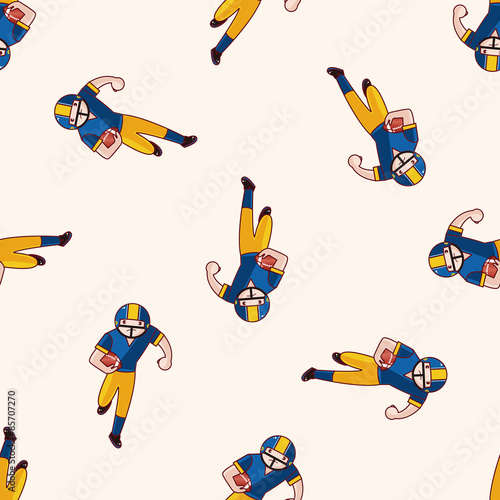 football player , cartoon seamless pattern background