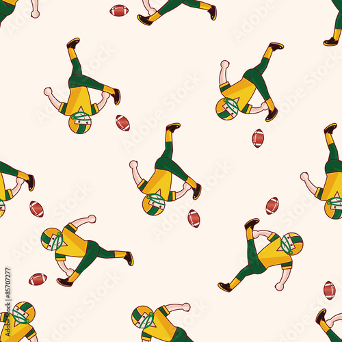 football player , cartoon seamless pattern background