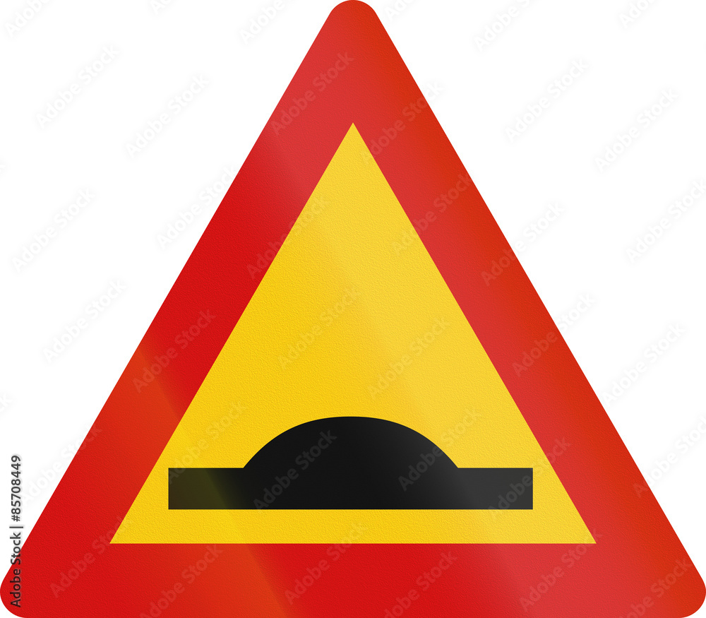 Road sign in Iceland - Speed bump Road sign in Iceland - Speed bump