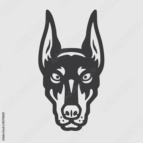 Doberman Head Logo Mascot Emblem