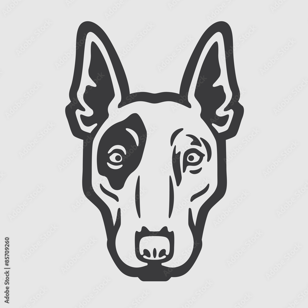 Bull Terrier Head Logo Mascot Emblem