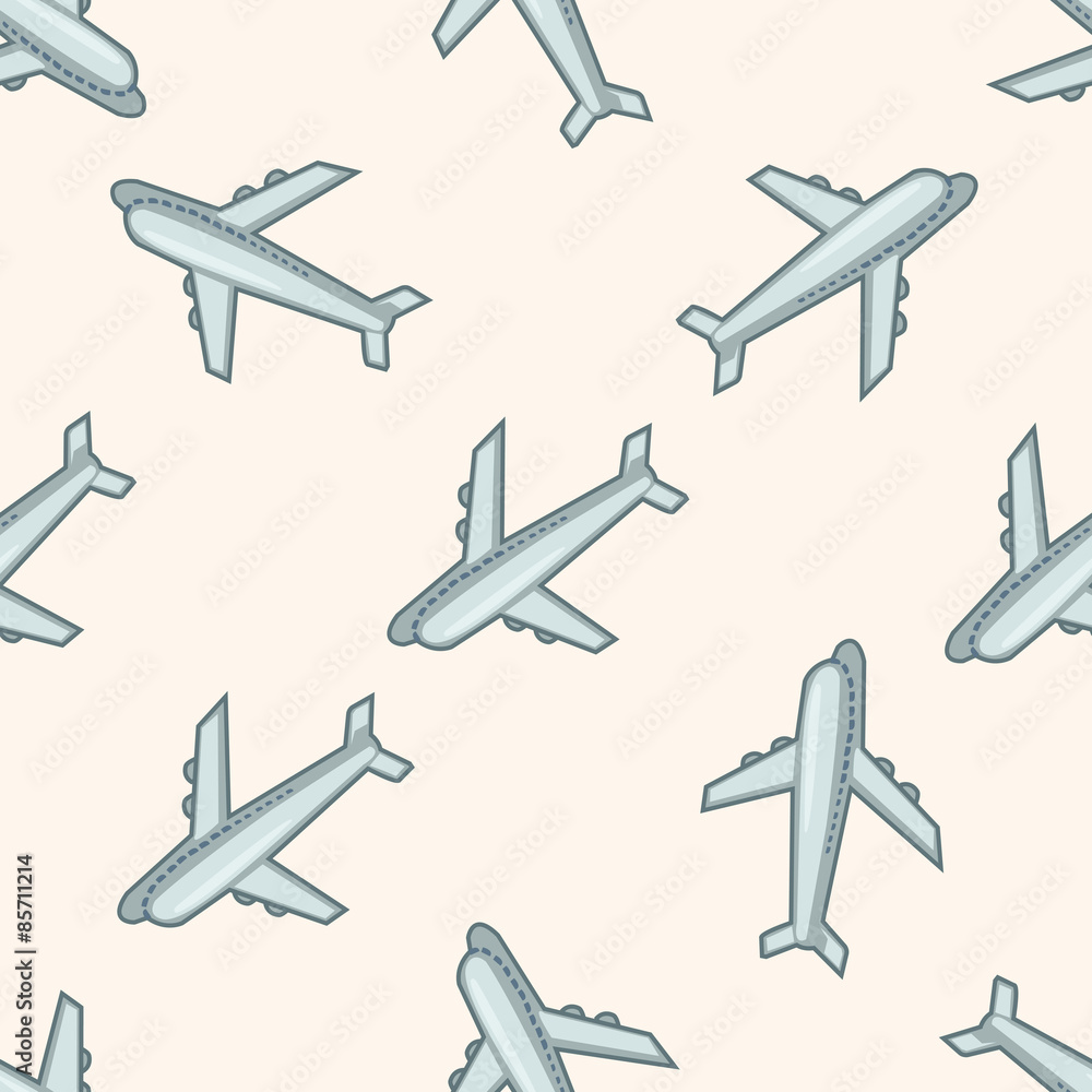 transportation airplane , cartoon seamless pattern background
