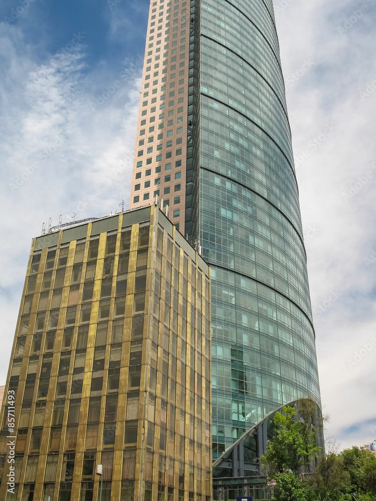 One of the skyscrapers on Reforma street, Mexico City, Mexico