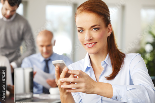 Financial officer woman with mobile