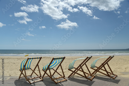 Deckchairs on beach at Bournemouth, Dorset © davidyoung11111