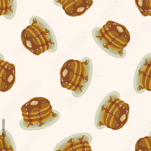 pancake , cartoon seamless pattern background