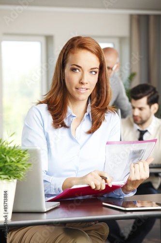 Businesswoman using digital tablet