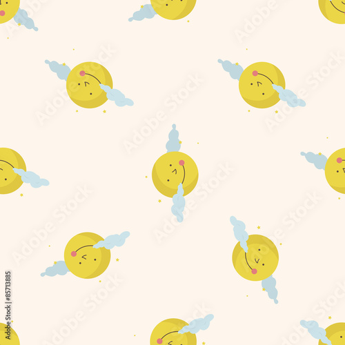weather sunny day , cartoon seamless pattern background