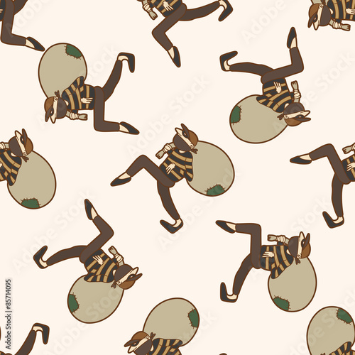 thief , cartoon seamless pattern background