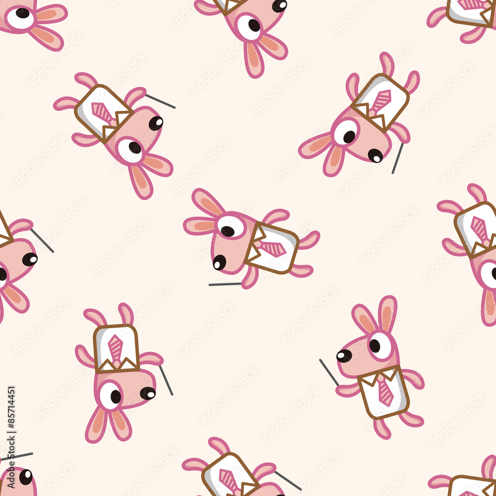 Obraz premium animal rabbit worker cartoon , cartoon seamless pattern background