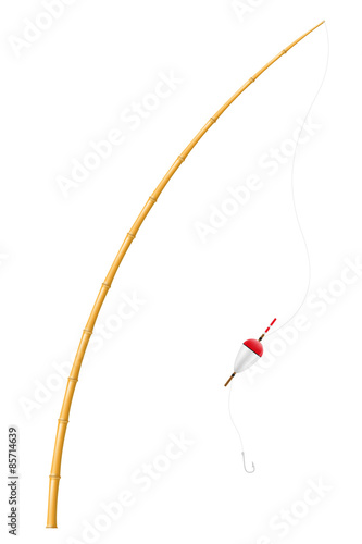 bamboo fishing rod vector illustration