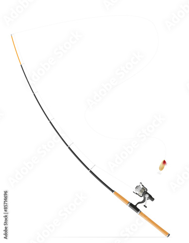 rod spinning for fishing vector illustration