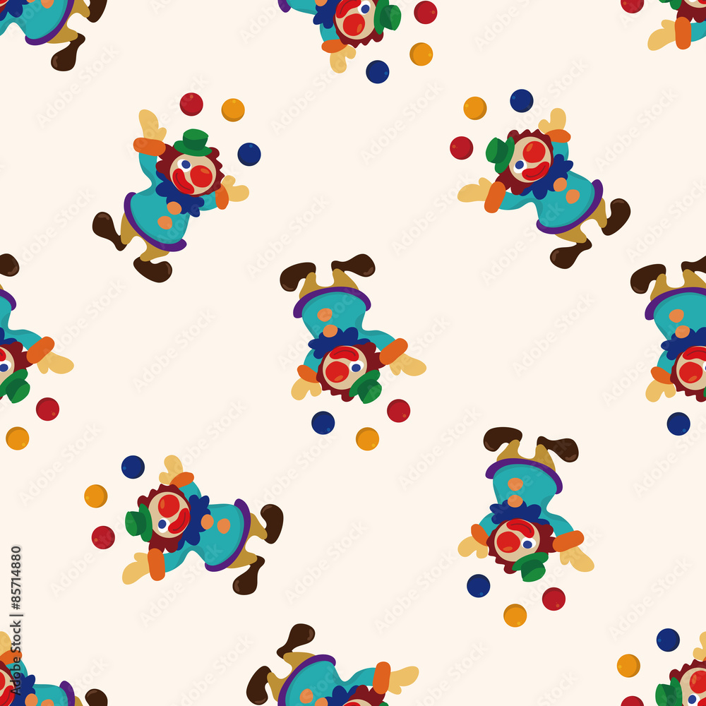 Obraz premium circus clown , cartoon seamless pattern background