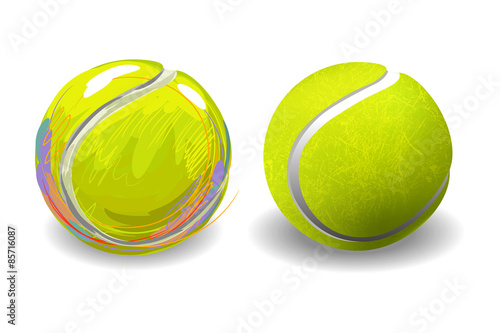Tennis Ball isolated on white background.
All elements are in separate layers and grouped. 