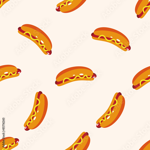 fast foods hotdog , cartoon seamless pattern background