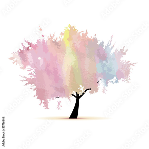 Abstract watercolor tree for your design