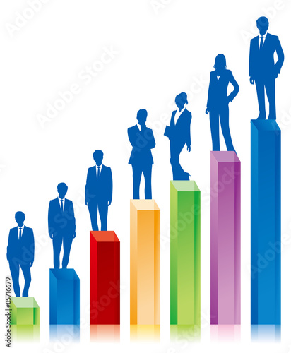 business people & graph Vector