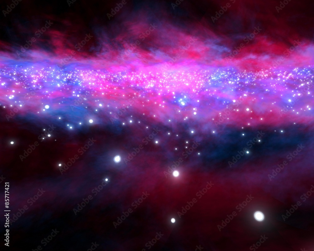 Naklejka premium nebula and galaxy