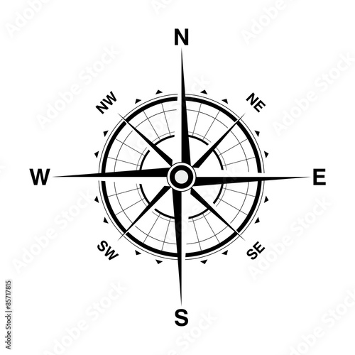 Compass icon isolated on white background
