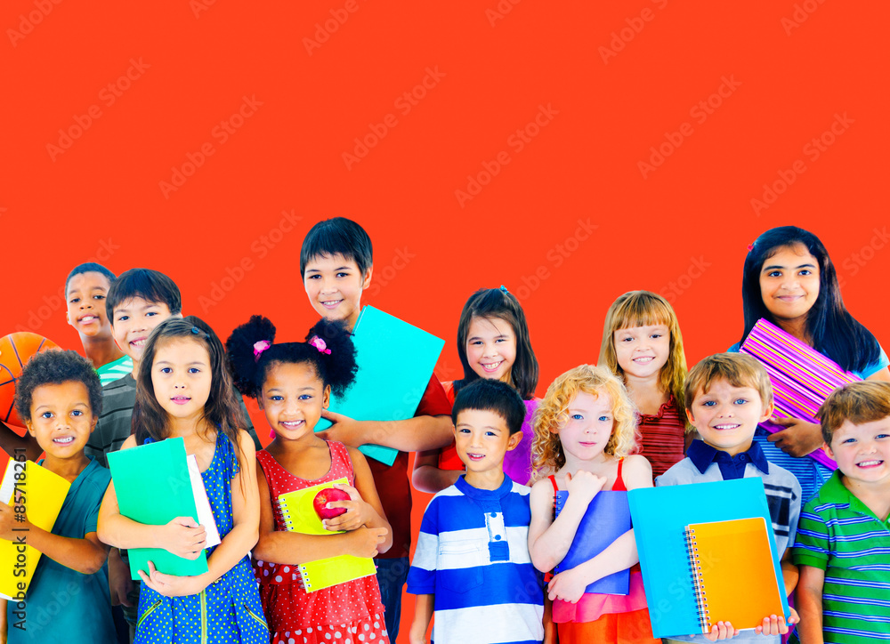 Diversity Children Friendship Innocence Smiling Concept Diversity Children Friendship Innocence Smiling Concept