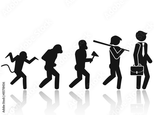 Evolution of the man Stick Figure Pictogram Icon