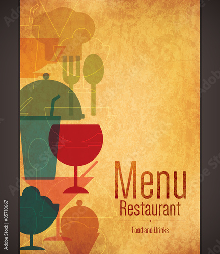 Retro restaurant menu design