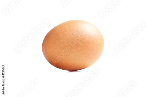 Brown Chicken Egg Isolated on White Background.