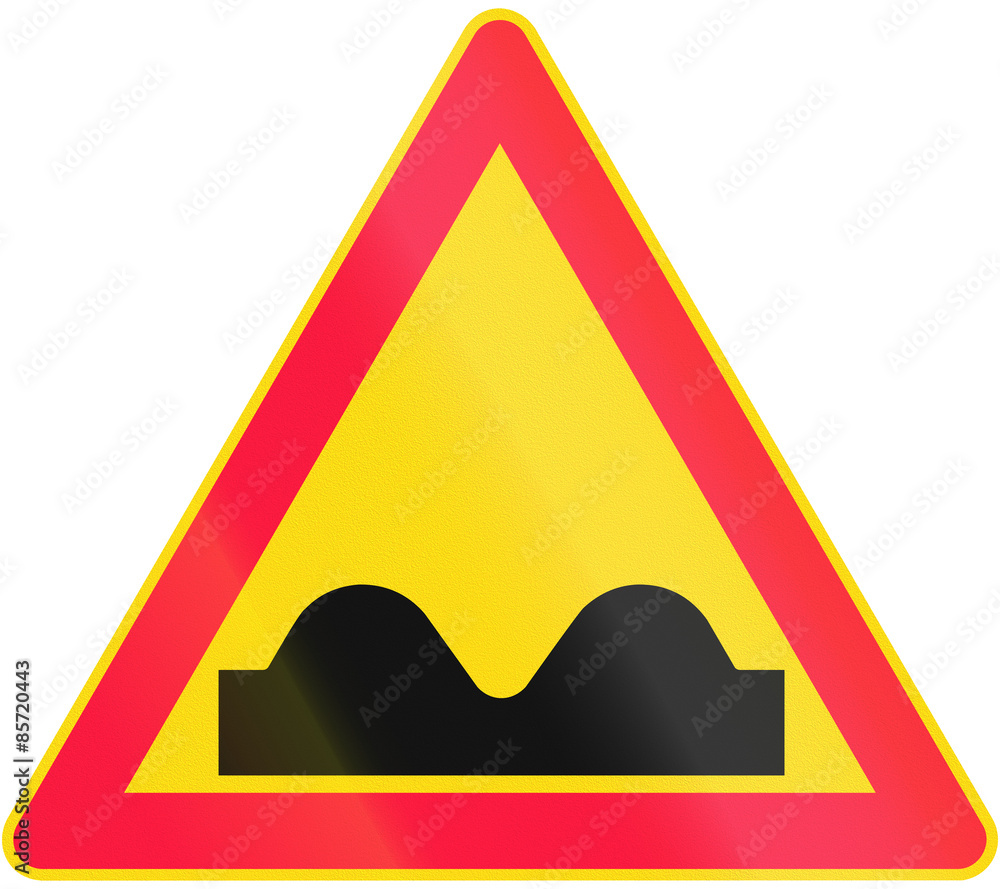 Road sign 141 in Finland - Uneven road surface Road sign 141 in Finland - Uneven road surface