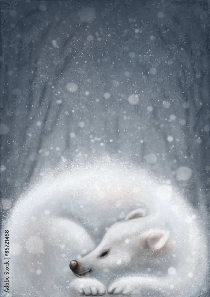 Obraz premium White bear sleeping