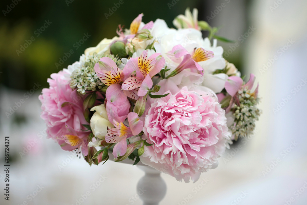 Decorative bouquet of peony flowers