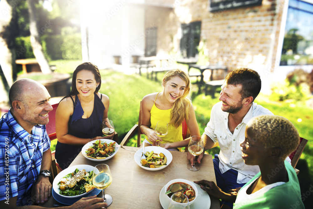 Group Friends Chilling Talking Holiday Concept