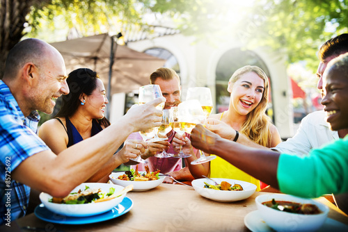 Diverse People Friends Hanging Out Drinking Concept