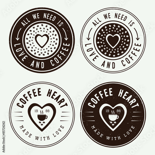 Set of vintage coffee logos, labels and emblems