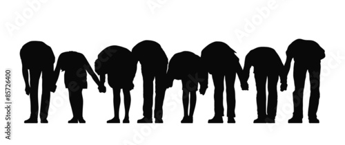 group of people holding hands silhouette 2