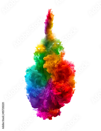 Colorful Ink in Water. Rainbow of Colors. Color Explosion