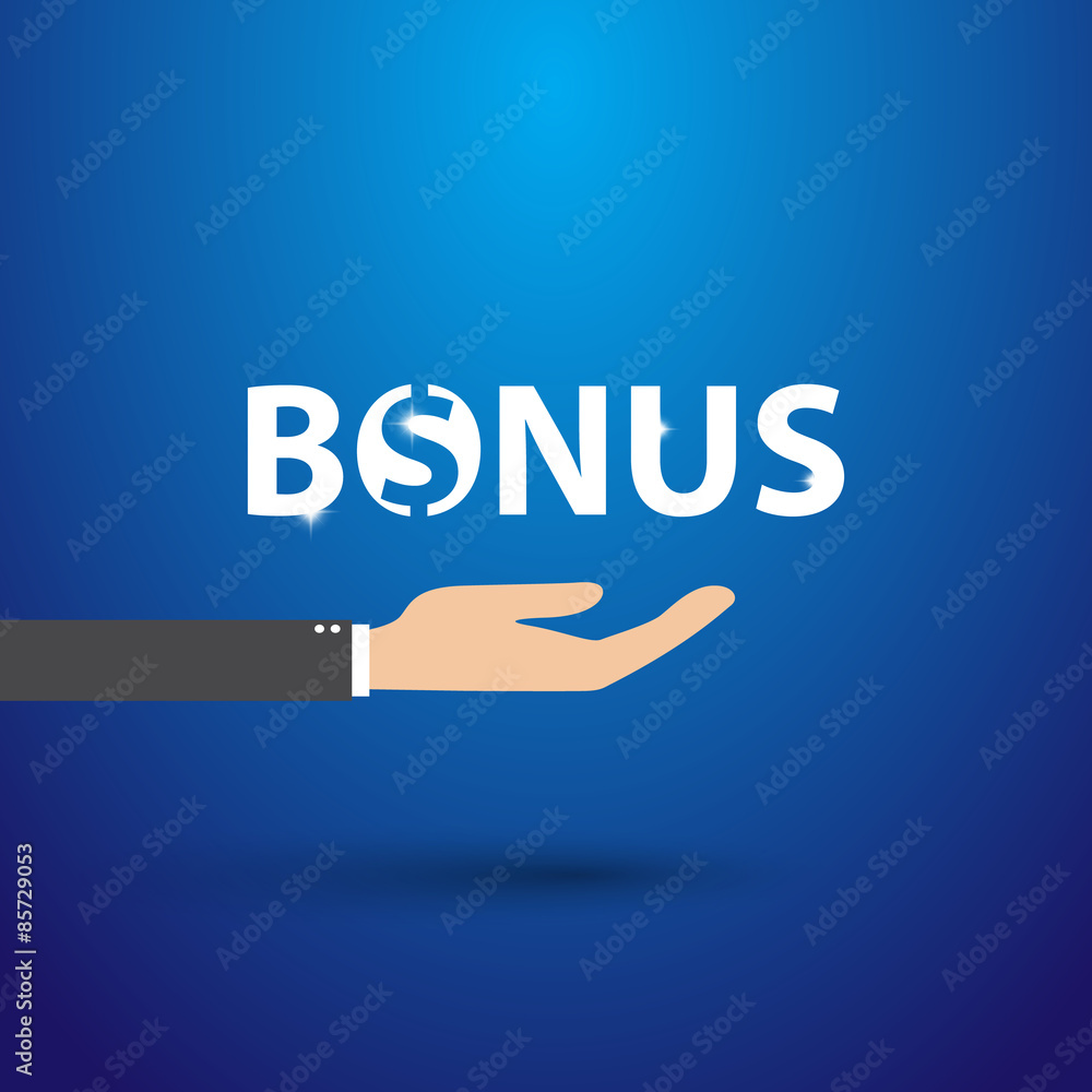 Business hand pointing bonus concept, vector Business hand pointing bonus concept, vector