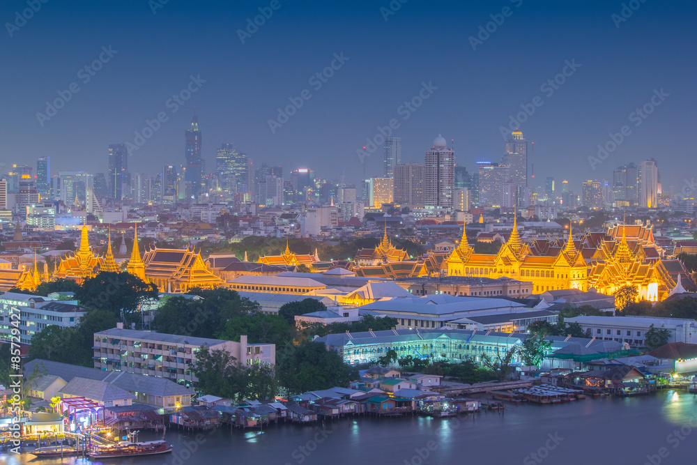 Grand Palace at twilight Bangkok, Thailand