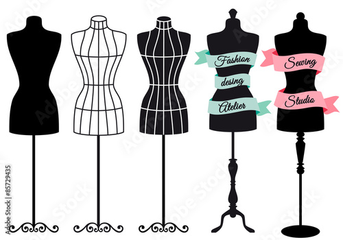 Fashion mannequins, vector set
