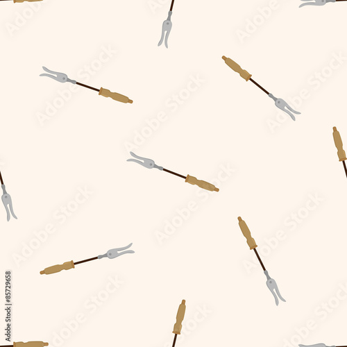 Wallpaper Mural barbecue fork equipment , cartoon seamless pattern background Torontodigital.ca