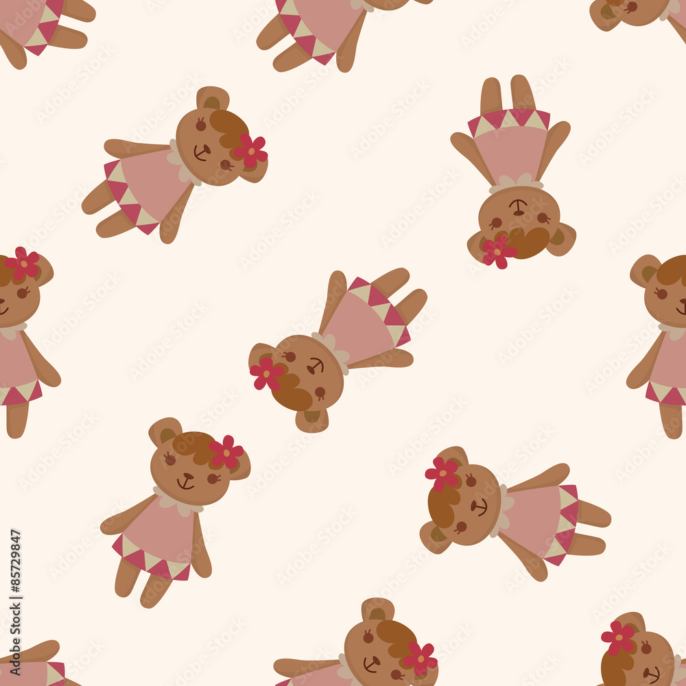 Naklejka premium bear , cartoon seamless pattern background