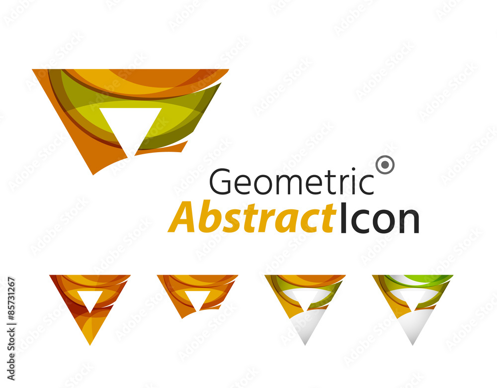 Set of abstract geometric company logo triangles, arrows Set of abstract geometric company logo triangles, arrows