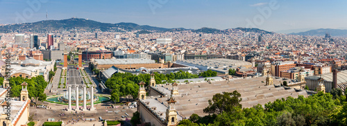  Aerial view of Barcelona from Montjuic hill