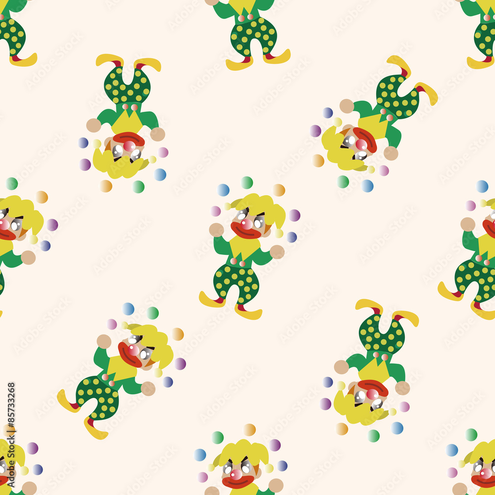 circus clown , cartoon seamless pattern background circus clown , cartoon seamless pattern background