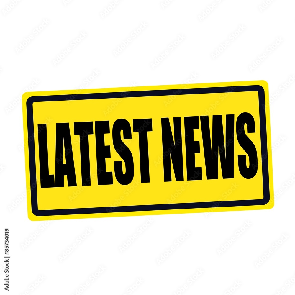 Latest news black stamp text on yellow Latest news black stamp text on yellow