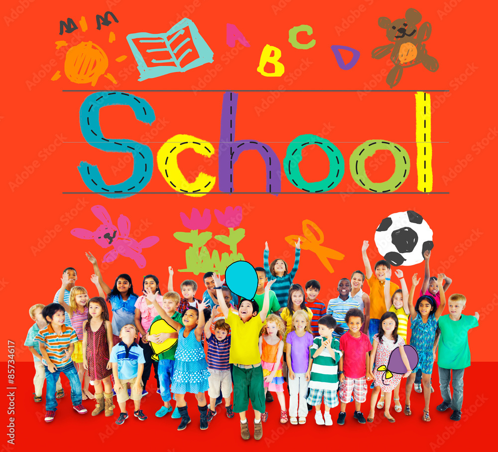 Fototapeta premium Kids Imagination Handwriting School Learning Concept