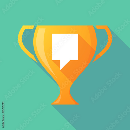 Long shadow trophy icon with a tooltip